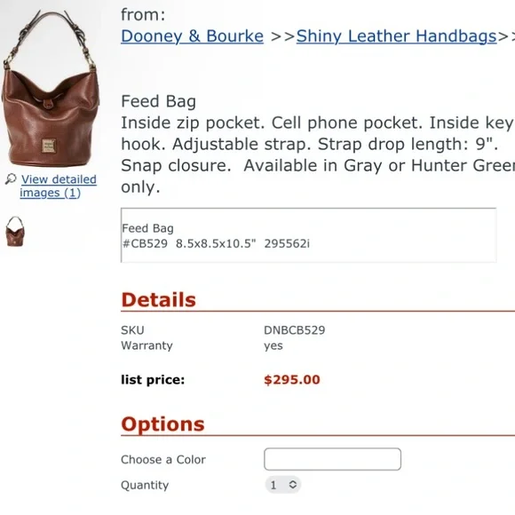 Dooney & Bourke Brown Pebbled Leather Hobo - Picture 3 of 16